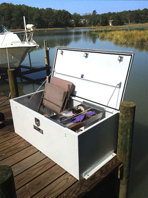 metal dock dock box mount|boat dock storage boxes.